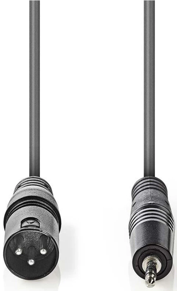 Nedis COTH15300GY30, Balansirani audio kabl, XLR 3-pinski muški, 3,5 mm muški, Niklovani, 3,00 m, PVC IT KOMPONENTE I PERIFERIJA