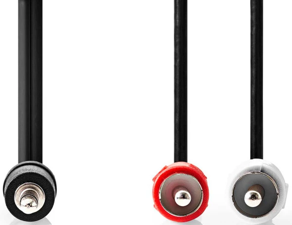 Nedis CAGL22200BK15, Stereo audio kabl 3,5 mm muški, 2x RCA muški, Niklovani, 1,50 m, Crni IT KOMPONENTE I PERIFERIJA