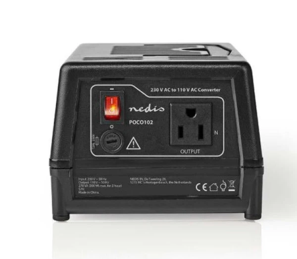 Nedis POCO102 Konvertor snage, 230V AC 50Hz, 270W, Euro, Black Omogucava upotrebu opreme iz SAD u Evropi IT KOMPONENTE I PERIFERIJA