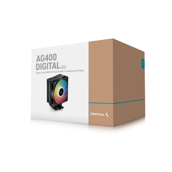 DeepCool AG400 DIGITAL ARGB 4xHeat Pipe, Real-TimeCPU Screen, 220W 120mm 2100rpm 76CFM, BK Intel/AMD IT KOMPONENTE I PERIFERIJA