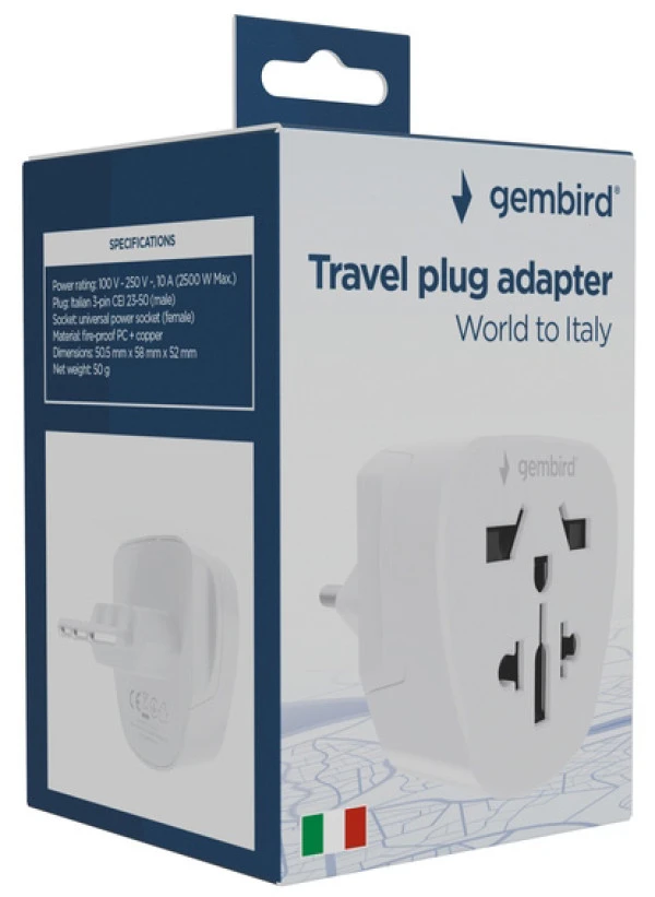 Gembird Travel adapter A-AC-ITMINTF IT suko 10A IT KOMPONENTE I PERIFERIJA