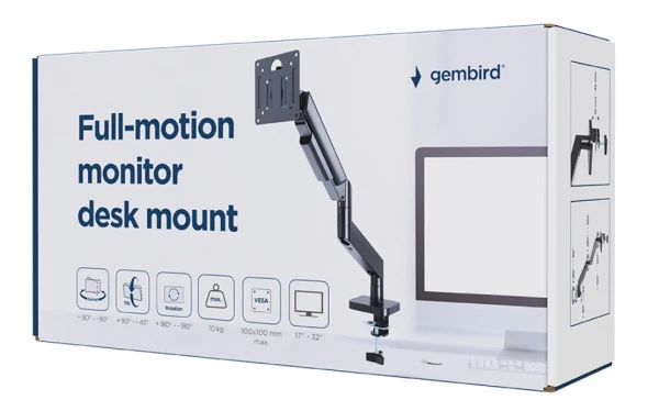 Gembird MA-DA1-04 podesivi drzac za monitor, tilt, 17-32 max.10kg Black IT KOMPONENTE I PERIFERIJA