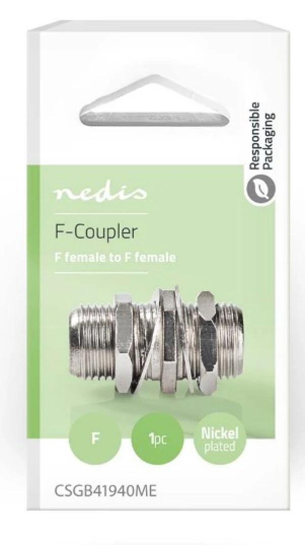 Nedis CSGB41940ME Satellite & Antenna Adapter F zenski na F zenski, 75 Ohm, Metal, Silver, 1kom IT KOMPONENTE I PERIFERIJA