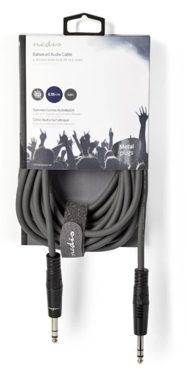 Nedis COTH23020GY50 Stereo Audio Cable 6.35mm muski na 6.35mm muski, 5m, Dark Grey IT KOMPONENTE I PERIFERIJA