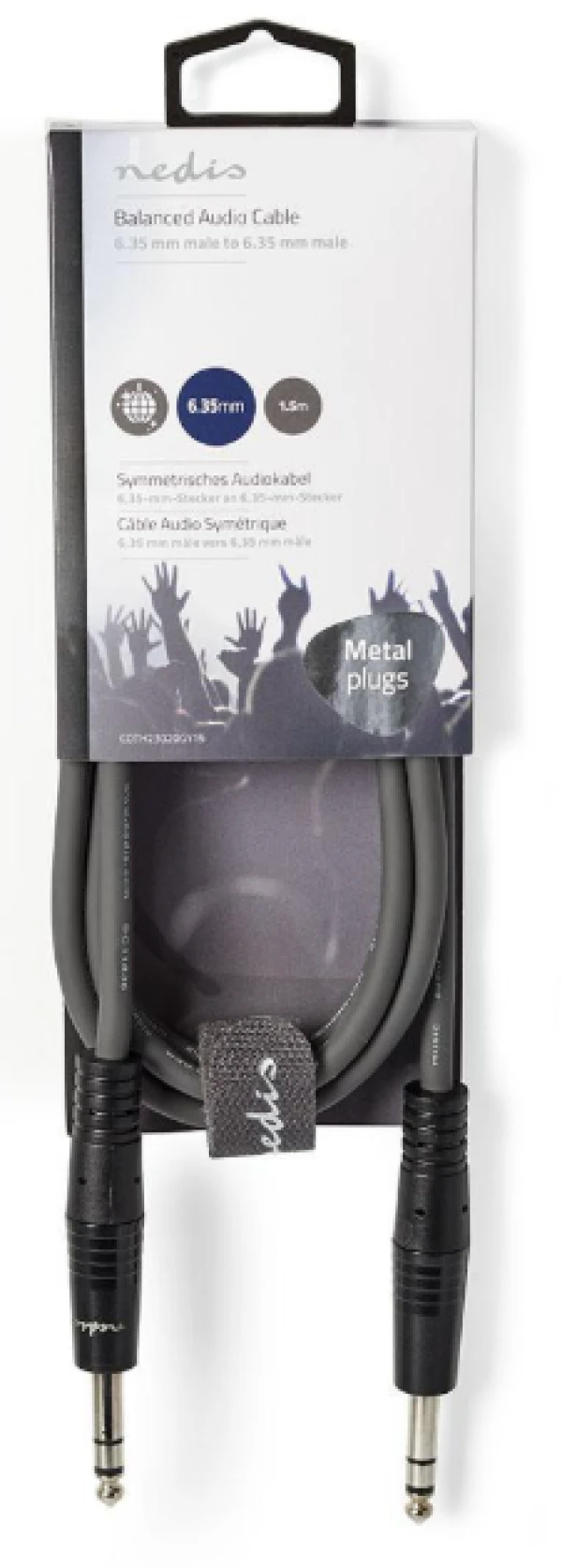 Nedis COTH23020GY15 Stereo audio kabl, 6.35 mm Muski na 6.35 mm Muski, Nickel Plated, 1.50 m, Okrugli, PVC IT KOMPONENTE I PERIFERIJA