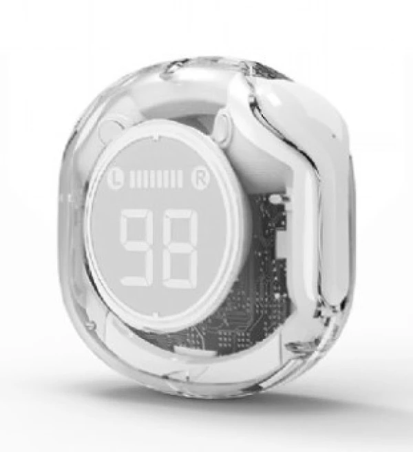 Gembird TWST-01-W bluetooth V5.4 slusalice, TWS, LCD, Transparent, white IT KOMPONENTE I PERIFERIJA