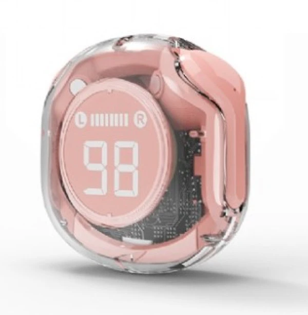 Gembird TWST-01-PK bluetooth V5.4 slusalice, TWS, LCD, Transparent, pink IT KOMPONENTE I PERIFERIJA