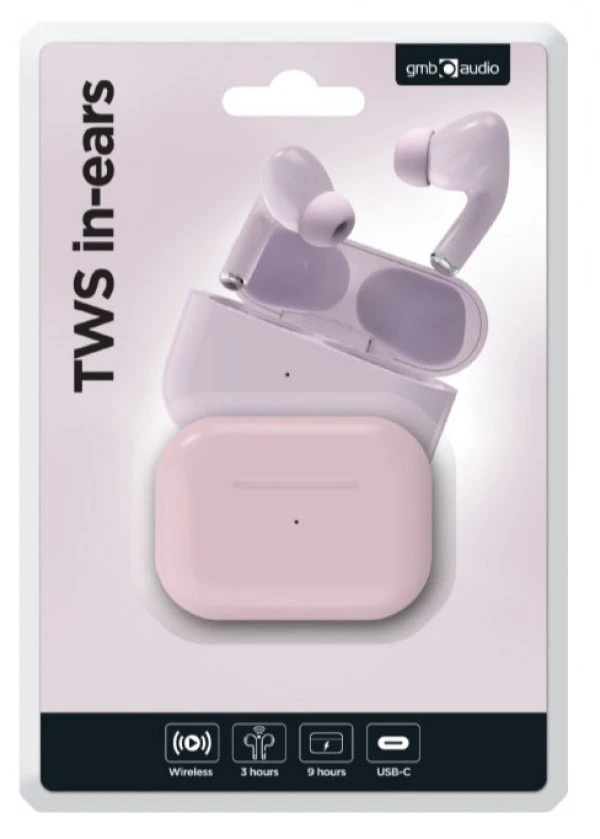 Gembird TWS-03-P bluetooth V5.0 slusalice, TWS, pink IT KOMPONENTE I PERIFERIJA