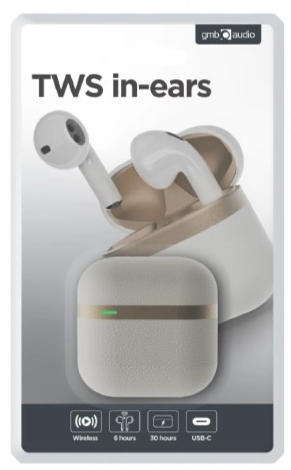 Gembird TWS-02-W bluetooth V5.0 slusalice, TWS, white/gold IT KOMPONENTE I PERIFERIJA