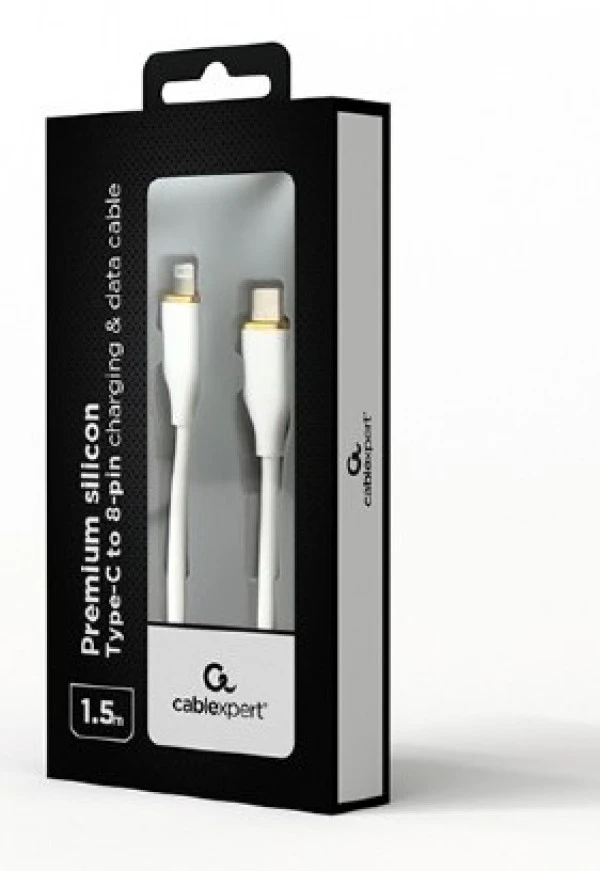 Gembird CC-USB2S-CM8PM-1.5M-W Premium silicon USB Type-C to 8-pins charging & data cable,1.5 m,White MOBILNI TELEFONI I TABLETI
