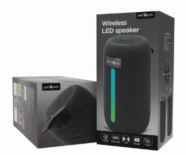 Gembird SPK-BT-LED-07 Portable Bluetooth LED speaker, 5W, BT, FM, USB, Handsfree, Black TV, AUDIO,VIDEO