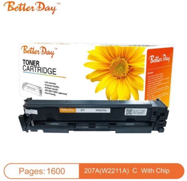 Toner BetterDay 207A(W2211A cip) M255/M283 crg067 zam. kaseta za HP  Cyan 1.6k (sa cipom) ŠTAMPAČI I SKENERI