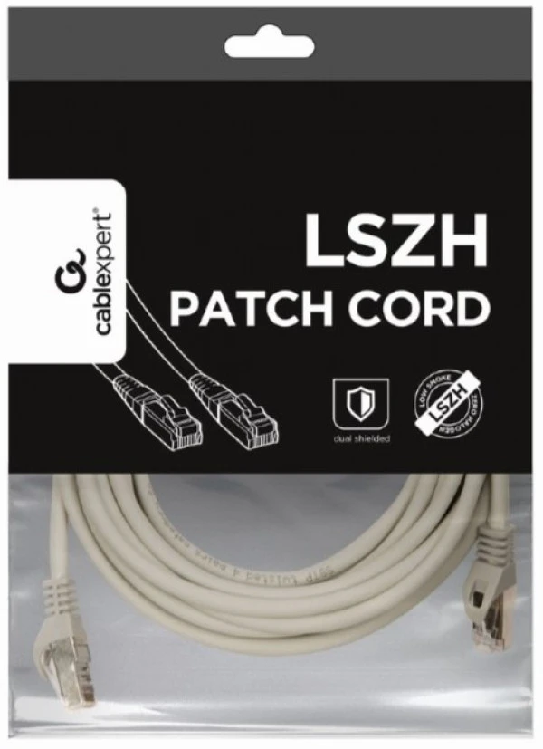 PP6A-LSZHCU-5M Gembird Mrezni kabl, SFTP CAT.6A BAKARNI LSZH Patch cord 5m Grey IT KOMPONENTE I PERIFERIJA