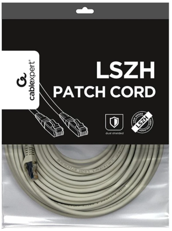 PP6A-LSZHCU-40M Gembird Mrezni kabl, SFTP CAT.6A BAKARNI LSZH Patch cord 40m Grey IT KOMPONENTE I PERIFERIJA