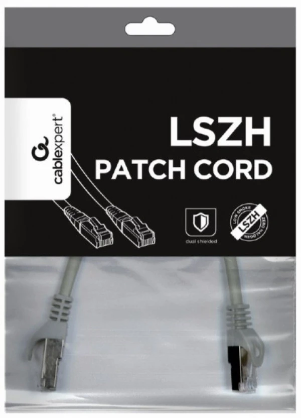 PP6A-LSZHCU-0.25M Gembird Mrezni kabl, SFTP CAT.6A BAKARNI LSZH Patch cord 0.25m Grey IT KOMPONENTE I PERIFERIJA