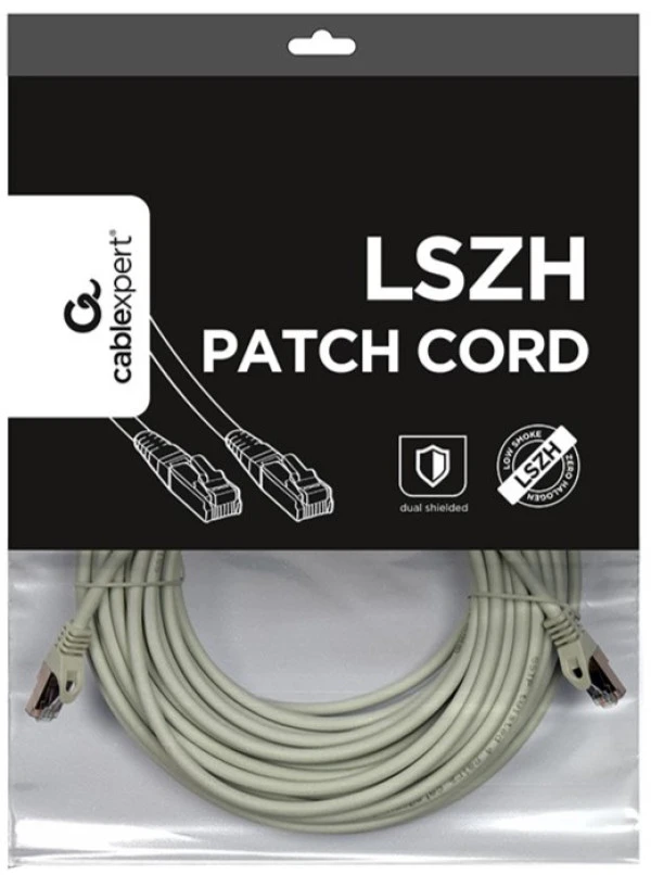 PP6A-LSZHCU-20M Gembird Mrezni kabl, SFTP CAT.6A BAKARNI LSZH Patch cord 20m Grey IT KOMPONENTE I PERIFERIJA