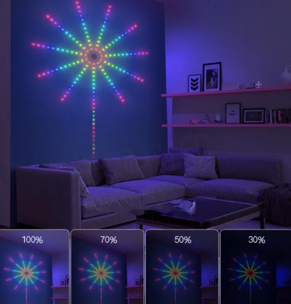 RGB LED vatromet, 10x0.5m+1x1.5m, 156 LED, DC LVT-50/156 POKUĆSTVO