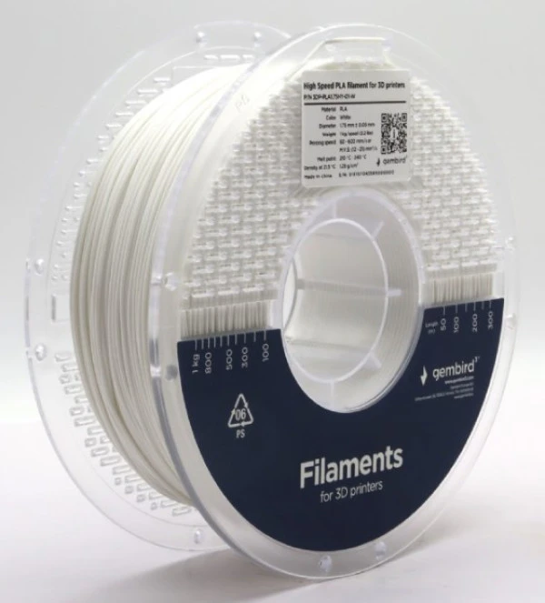 Gembird 3DP-PLA1.75HY-01-W PLA filament velike brzine za 3D stampac 1.75mm, kotur 1KG WHITE ŠTAMPAČI I SKENERI