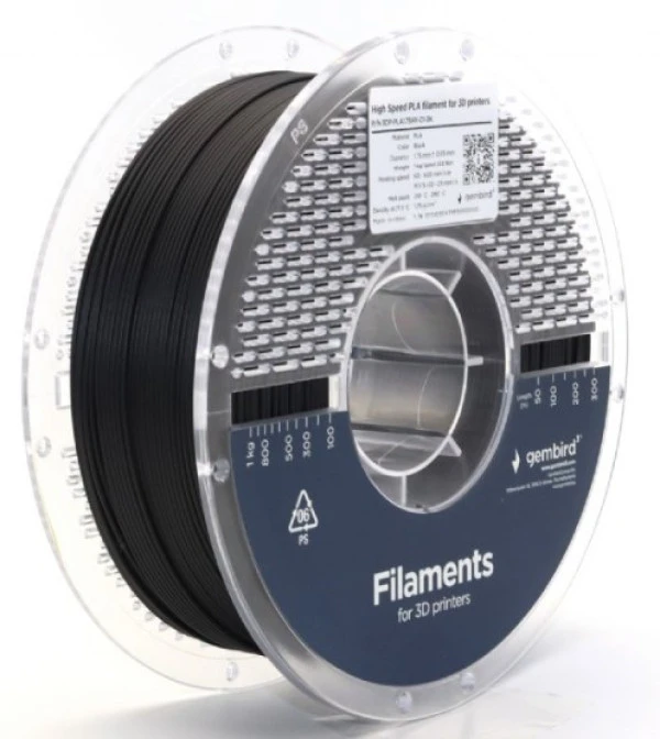 Gembird 3DP-PLA1.75HY-01-BK PLA filament velike brzine za 3D stampac 1.75mm, kotur 1KG BLACK ŠTAMPAČI I SKENERI