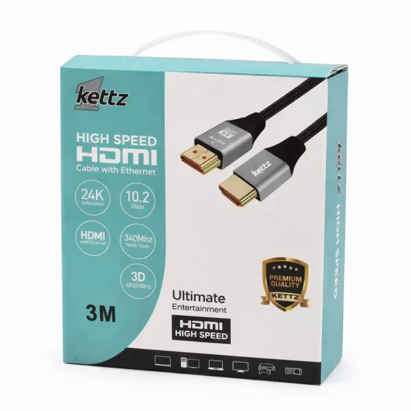 Kettz HDMI Kabl HK-K030M Premium V1.4 gold 3m 4K30Hz 19+1 IT KOMPONENTE I PERIFERIJA