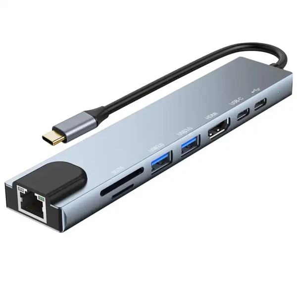 Kettz Tip C HUB KT-801G 81 4K HDMI USB*2 SDTF USB-CPD LAN IT KOMPONENTE I PERIFERIJA