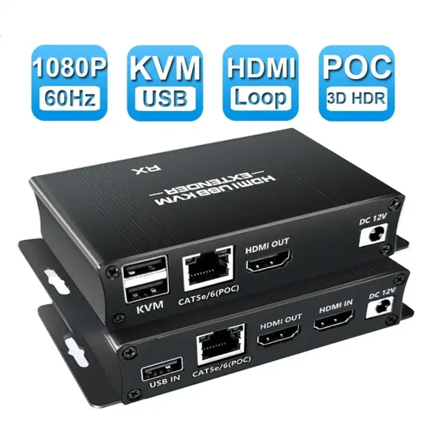 Kettz KT-HDEX60M HDMI KVM USB Ekstender Cat5e67 IT KOMPONENTE I PERIFERIJA