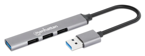 Manhattan USB HUB 4port 168427 3.03xUSB 2.0 480Mbps1xUSB 3.0 5Gbps sivi IT KOMPONENTE I PERIFERIJA