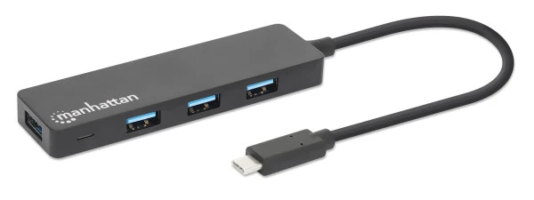 Manhattan USB-C HUB 4port 164924 3.2 G15 Gbps Crni IT KOMPONENTE I PERIFERIJA