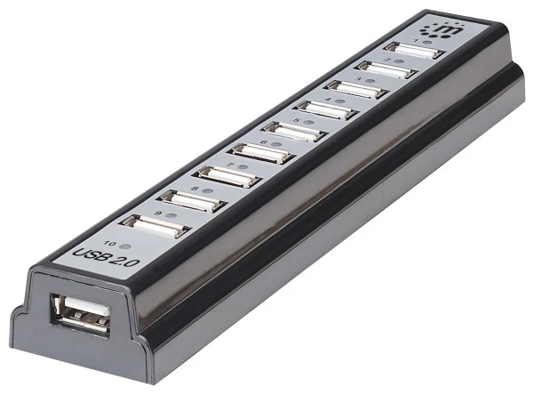 Manhattan USB HUB 10port 161572 2.0480Mbps Crni IT KOMPONENTE I PERIFERIJA