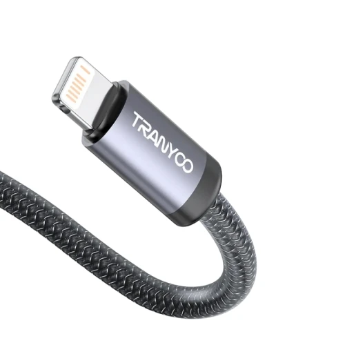 TRANYOO USB Data kabl T-S20I ojačan metalni USB na Lightning 1m CRNI MOBILNI TELEFONI I TABLETI