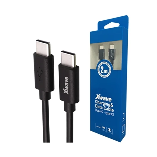 Xwave Kabl Type C na Type C 2m 3A 65W CRNI MOBILNI TELEFONI I TABLETI
