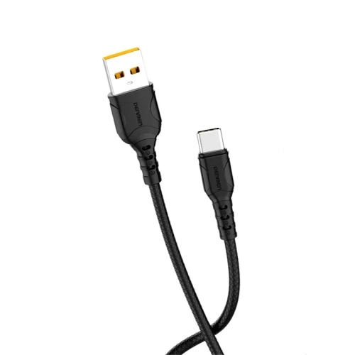 DENMEN D08T Type C USB data kabl 3,6A 1m CRNI MOBILNI TELEFONI I TABLETI