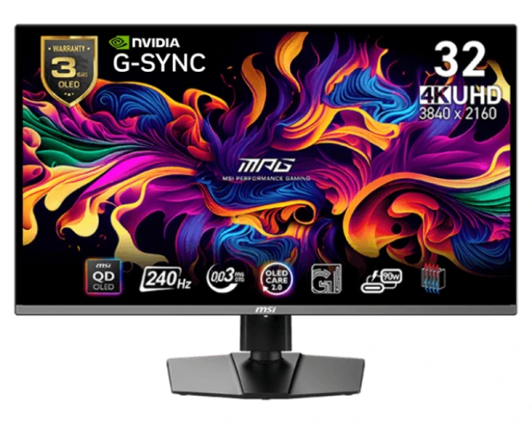 MSI 32 inča MPG 321CURX QD-OLED, 4K UHD 3840x2160 QD OLED 240 Hz G-Sync zakrivljeni gaming monitor  MONITORI