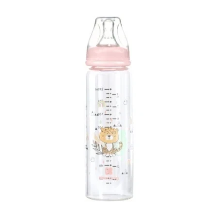 Kikka Boo Flašica staklena Savanna 240ml pink KKB21117 SVE ZA BEBE I DECU