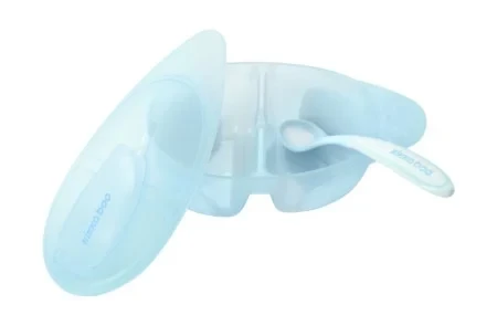 Kikka Boo Činija sa 2 pregrade i kašičicom Tasty blue KKB40145 SVE ZA BEBE I DECU