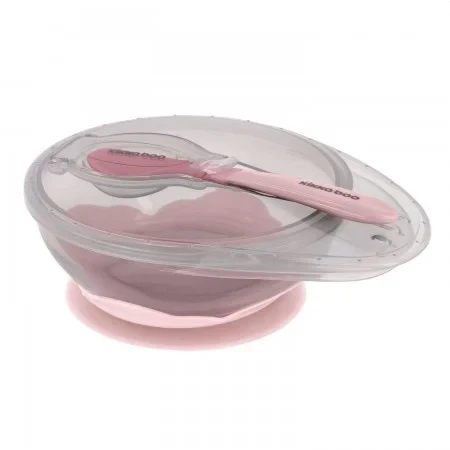 Kikka Boo Činija sa vakumom i kašičicom pink KKB40096 SVE ZA BEBE I DECU