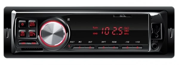 SAL Auto radio SAL VBT1100/RD Red FM, USB, SD, 3,5mm, Bluetooth, 4x45W + daljinski TV, AUDIO,VIDEO