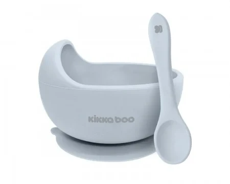 Kikka Boo Silikonska činija sa kašičicom Yummy Blue KKB40116 SVE ZA BEBE I DECU