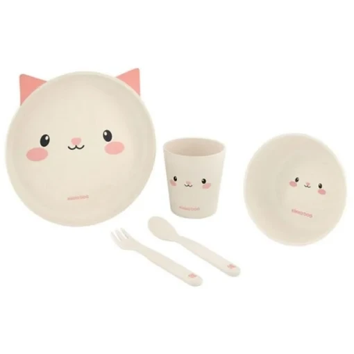 Kikka Boo Set posuđa od bambusa Cat pink KKB40073 SVE ZA BEBE I DECU