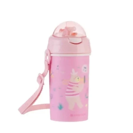 Kikka Boo Šolja sa slamkom i trakom 450ml Music Fest pink KKB31081 SVE ZA BEBE I DECU