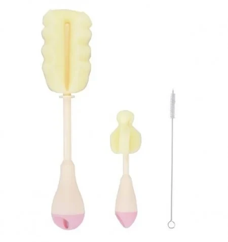 Kikka Boo Set četki za čišćenje flašica i cucli 3 dela pink KKB40044 SVE ZA BEBE I DECU
