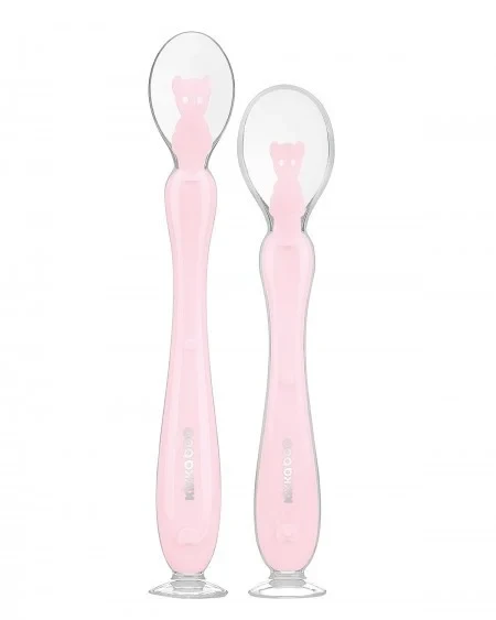 Kikka Boo Silikonske kašičice sa vakumom 2 kom Pink KKB40106 SVE ZA BEBE I DECU
