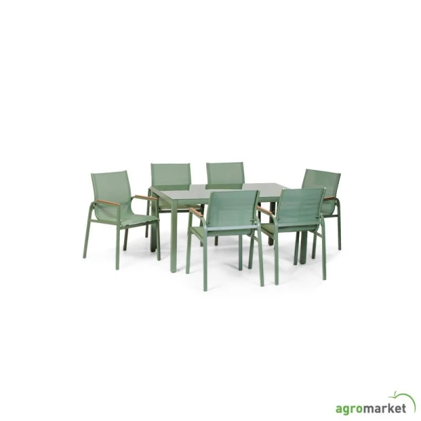 Green bay Baštenski set sto + 6 stolica Olive (A+B) BAŠTA, BAZENI I ALATI