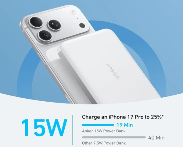 ANKER MagGo 10000mAh, 15W, magnetno bežični power bank, beli  MOBILNI TELEFONI I TABLETI