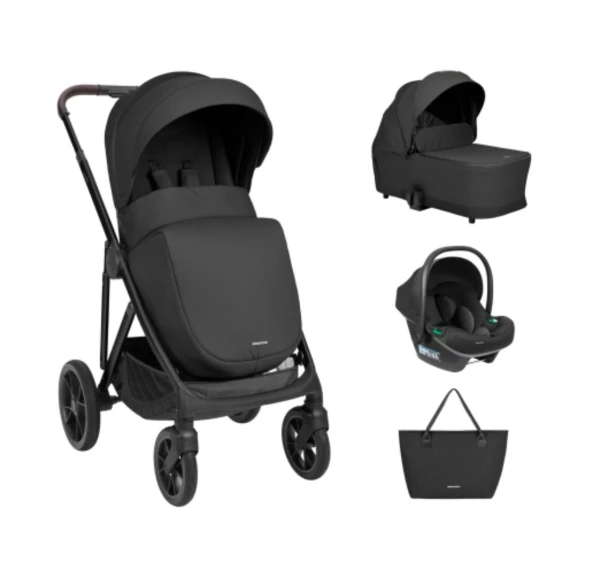 Kolica Chiara 3in1 set sa I-SIZE I-Prime autosedištem i tvrdom korpom Black (KKB11287) SVE ZA BEBE I DECU