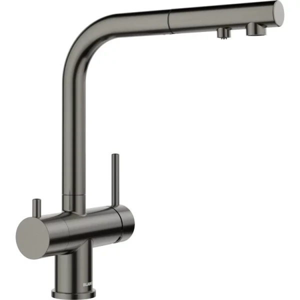 Blanco FONTAS-S II kuhinjska slavina 3u1 sa izvlačnim izlivom, Saten Dark Steel POKUĆSTVO