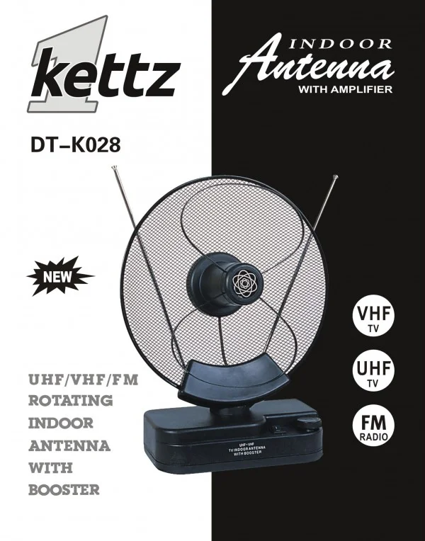 Sobna TV/FM antena Kettz DT-K028 + pojačivač TV, AUDIO,VIDEO