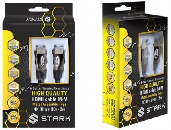 STARK kabl HDMI M-M, pozlaćen 4K(Ultra HD), metalno kućište, podržava 3D, 2m IT KOMPONENTE I PERIFERIJA