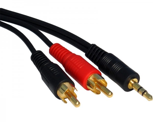 FAST ASIA Kabl audio 3.5mm - 2xRCA 1.5m crni IT KOMPONENTE I PERIFERIJA