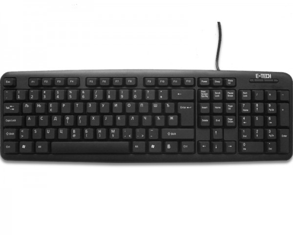 ETECH E-5050 USB YU crna tastatura (CYR) IT KOMPONENTE I PERIFERIJA